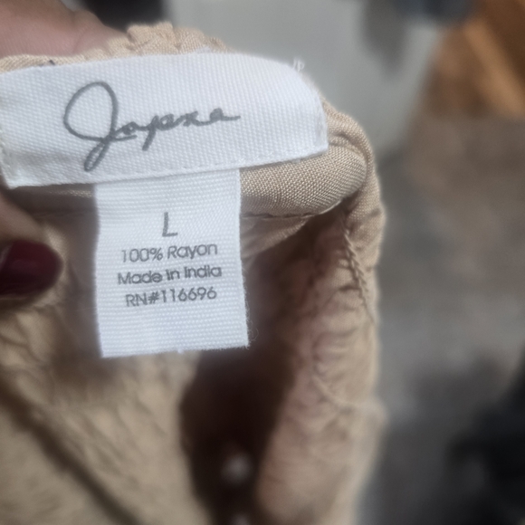 Japna Beige Smocked Blouse - Picture 2 of 4